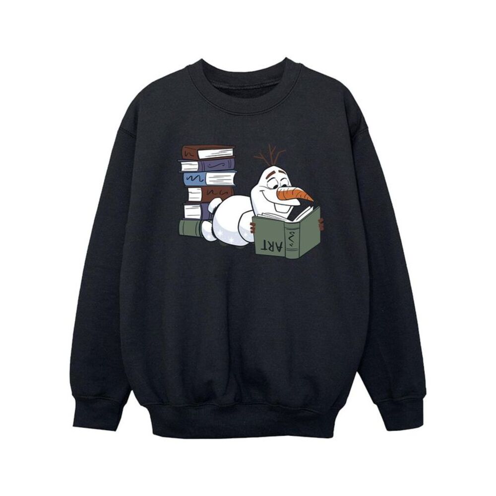 Frozen II Girls Olaf Reading Sweatshirt / Black
